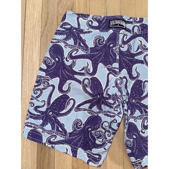 Vilebrequin Rare Mens Purple Squid Blu Swim Swimming Trunks Lined Board Shorts S - Picture 9 of 10